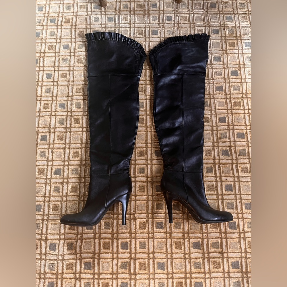 Report brand thigh high faux leather boots size 8.5